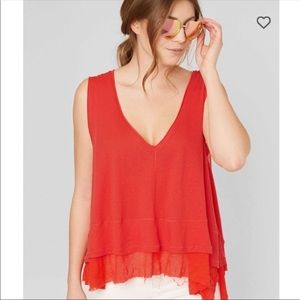 NWT Free People Peachy Tank in Coral